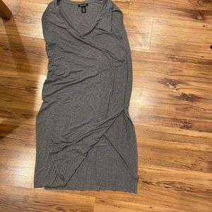 White House black market high slit gray dress